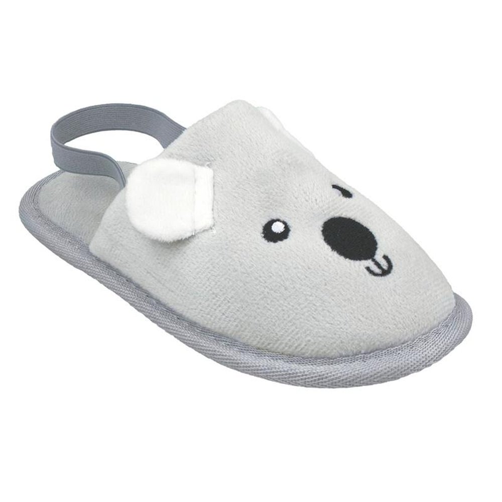 Kit Pantufa Slipper Kids Cinza Coala Masculina Pimpolho Com 4 Pares - Numeração 20 A 27
