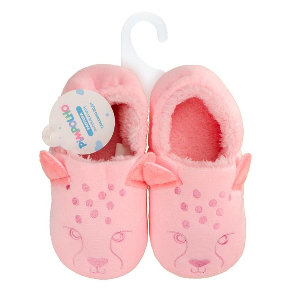 Kit Pantufa Play Rosa Onça Feminina Pimpolho Com 3 Pares - Numeração 28 A 33