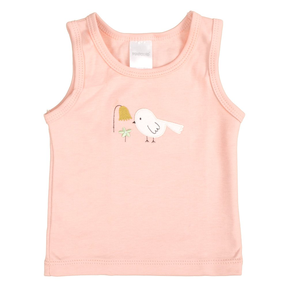 Kit Presente 5 Peças 0-6 Meses: Camiseta, Babador, Tapa Fraldas, Touca E Sapatinho Feminino Pimpolho Com 1 Unidade.