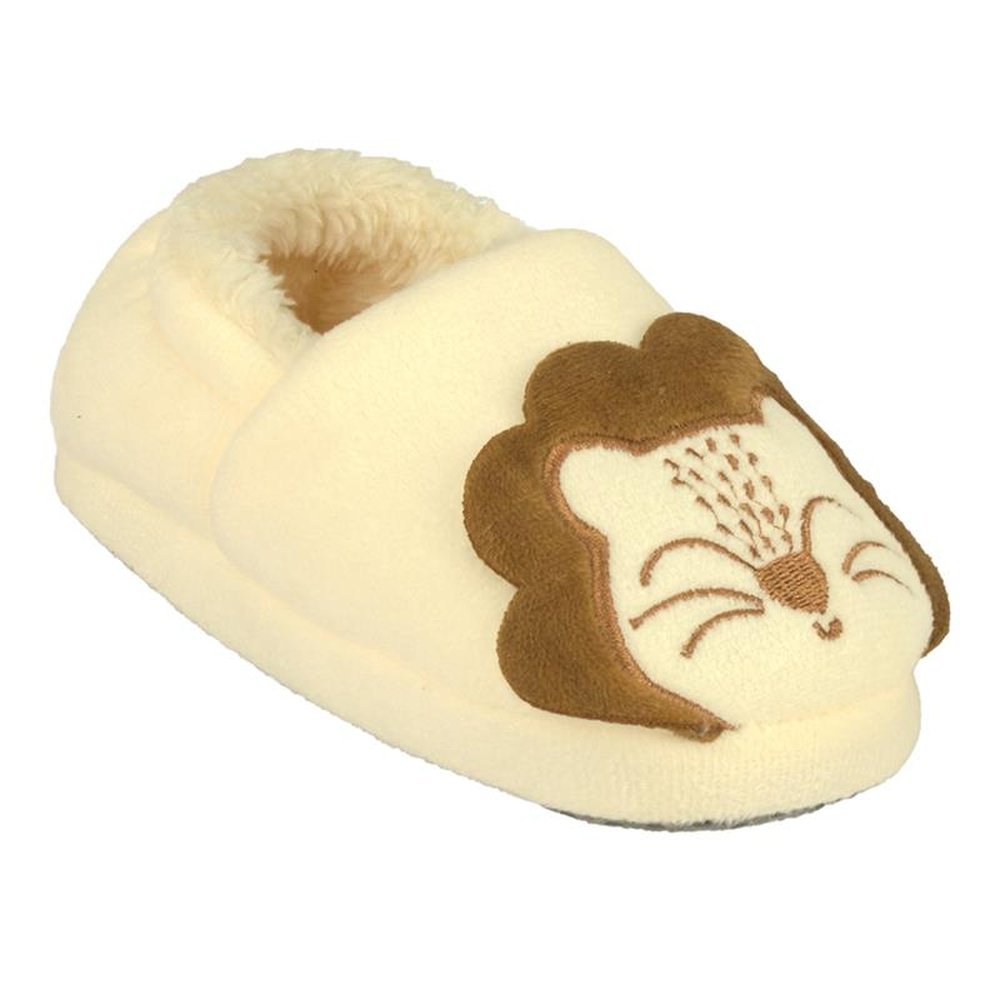 Kit Pantufa Kids Leão Bege Masculino Pimpolho Com 4 Pares - Numeração 20 A 27