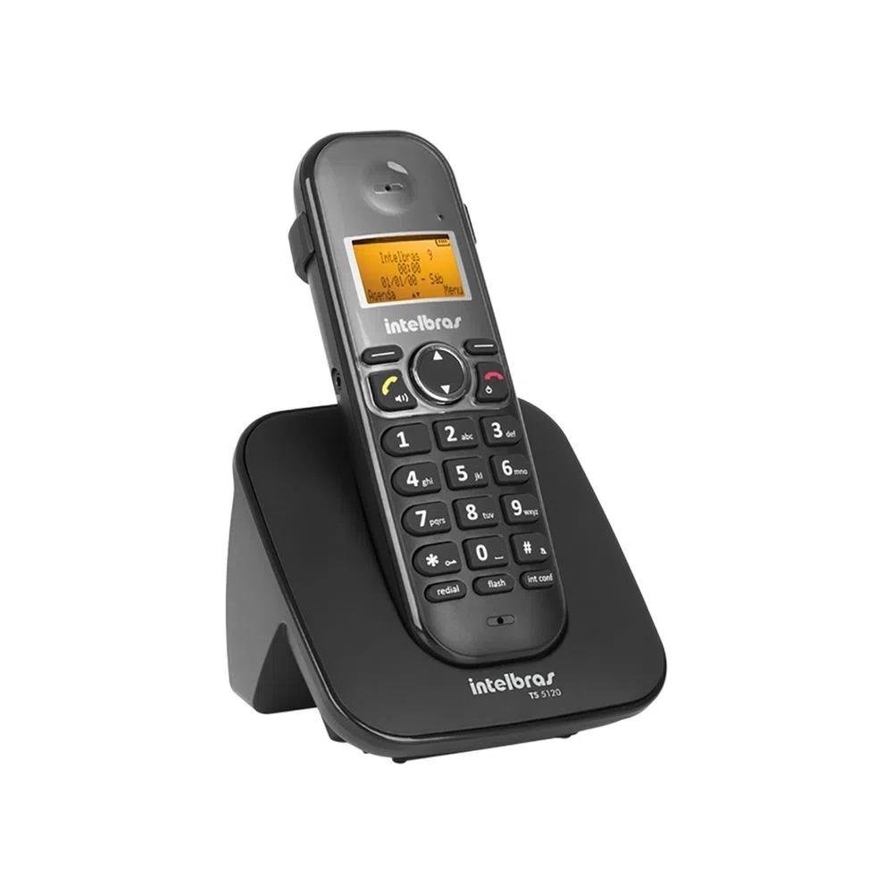 Telefone sem Fio Intelbras TIS 5010, com Ramal Externo, Display luminoso, Preto