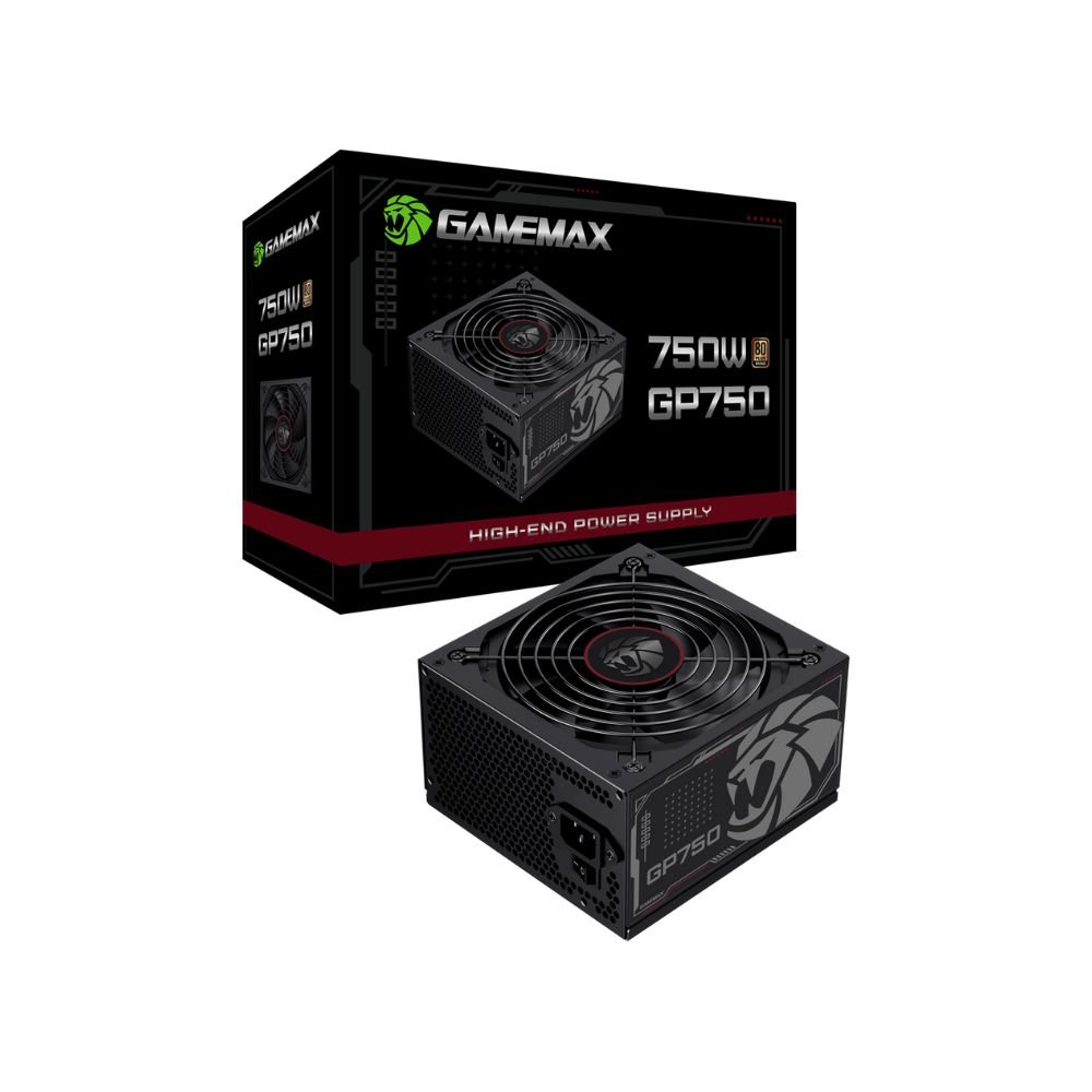 Fonte Gamemax, 750W, 80 Plus Bronze, PFC Ativo, Com Cabo, Preto - GP750