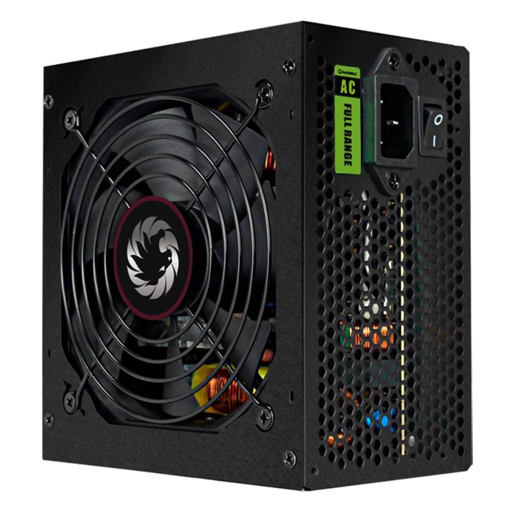 Fonte Gamemax, 750W, 80 Plus Bronze, PFC Ativo, Com Cabo, Preto - GP750