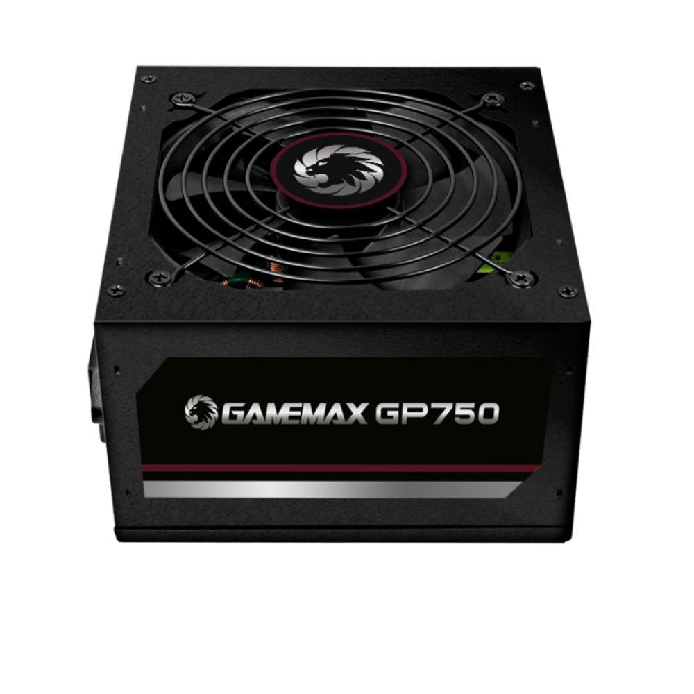 Fonte Gamemax, 750W, 80 Plus Bronze, PFC Ativo, Com Cabo, Preto - GP750