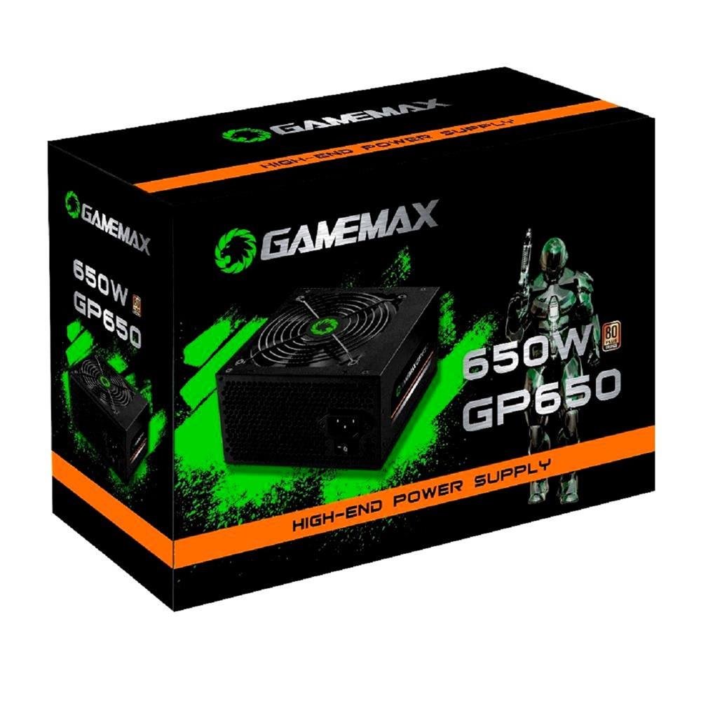 Fonte Gamemax Gp650, 650W, 80 Plus Bronze, Pfc Ativo, Preto