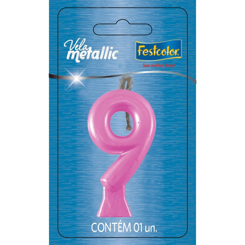 Vela Metallic Rosa N 9