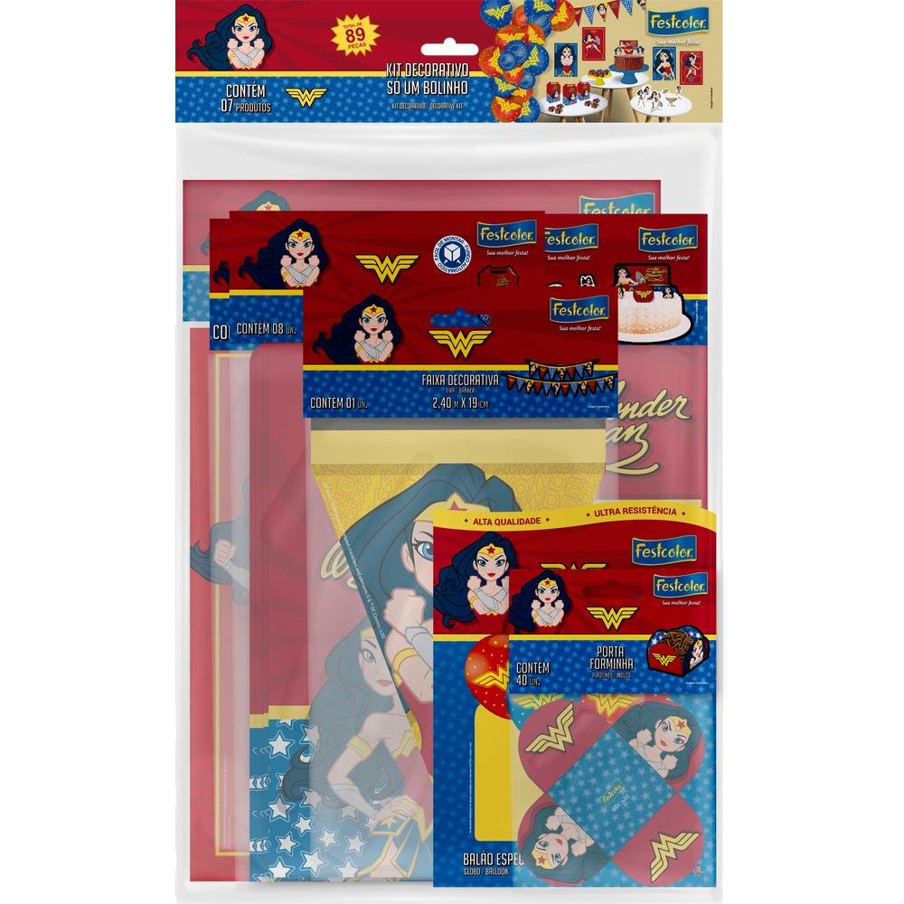 Kit So Um Bolinho Mulher Maravilha Kids