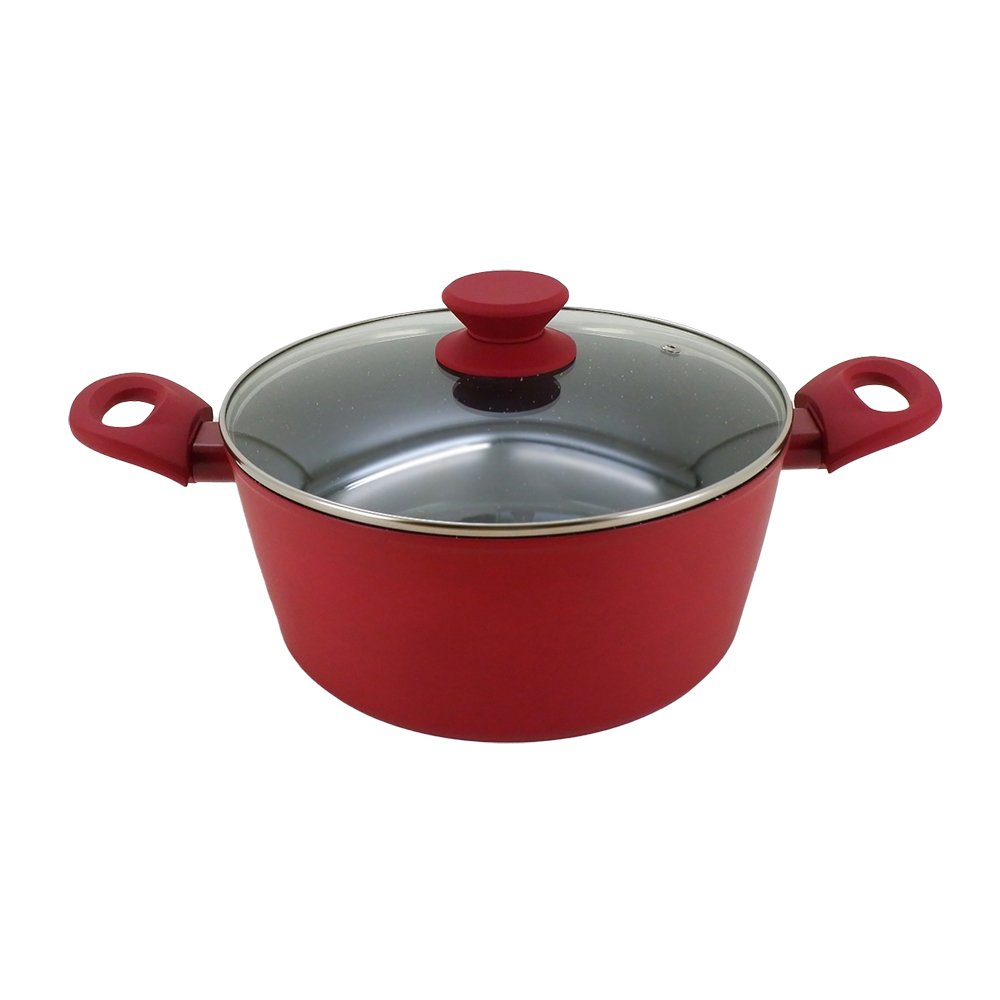 Caçarola Indução Rubi Cook Vinho 24cm Alumínio e Revestimento Cerâmico Cabos Soft-Touch Mimo Style
