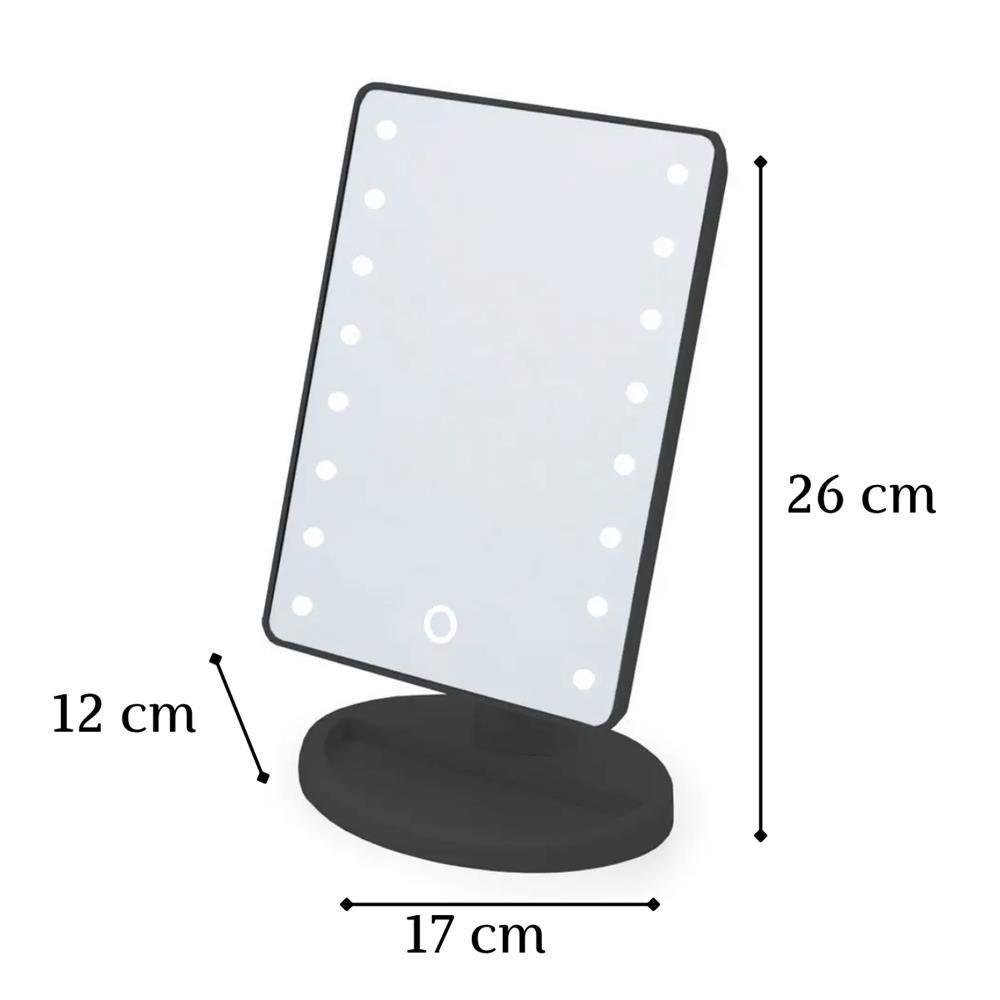 Espelho para Maquiagem Portátil Camarim Mesa Touch Led
