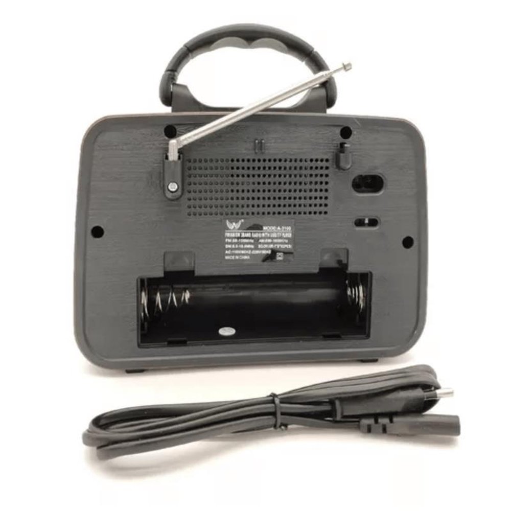 Rádio Retro Vintage Am Fm Sw Usb Bateria Recarregavel Auxiliar Sd Preto