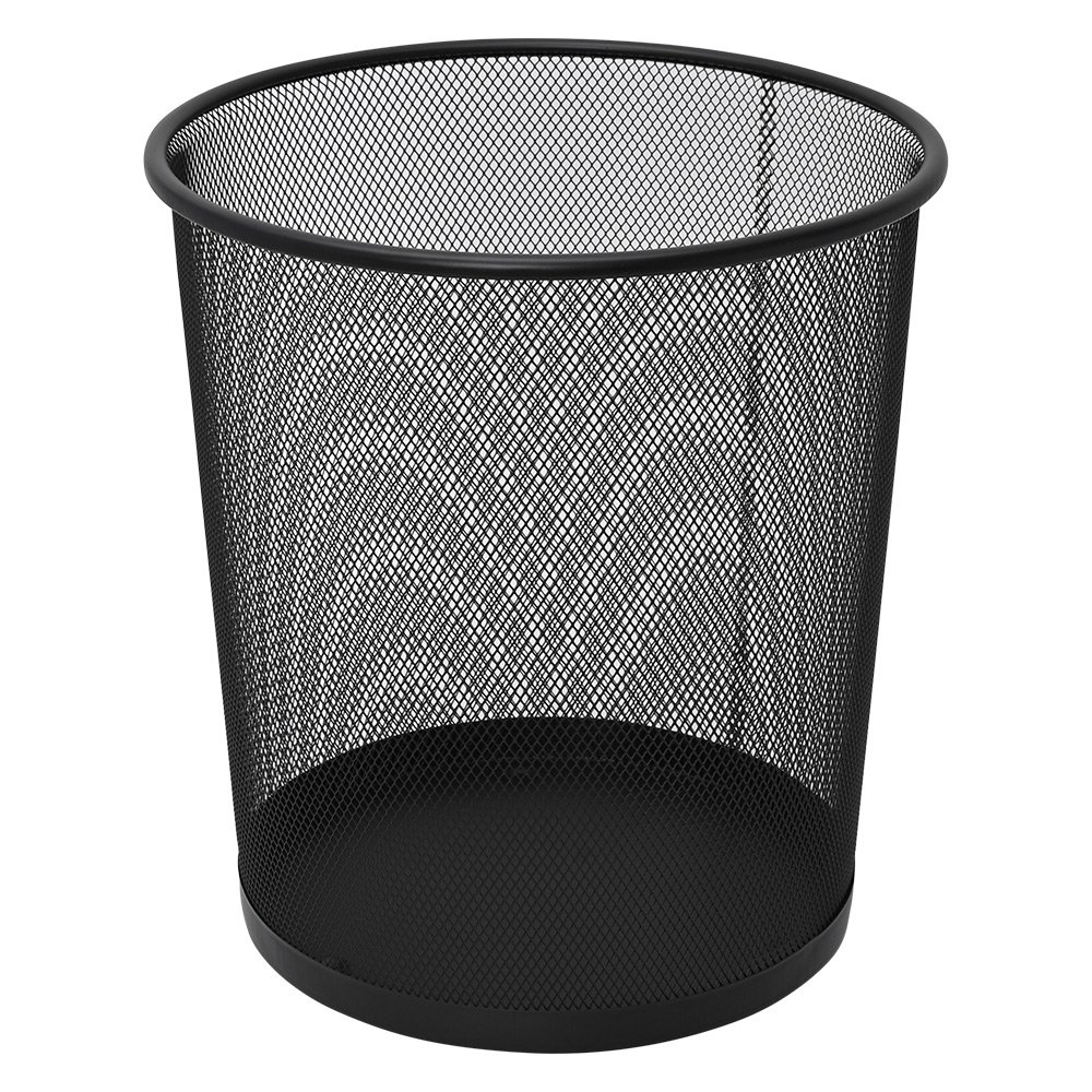 Lixeira Para Escritório Tela Black 26X28Cm De Metal Cor Preto 12L Mimo Style