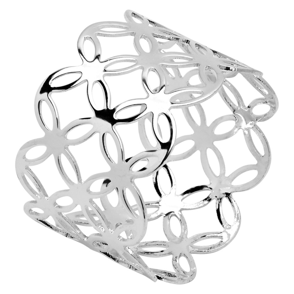 Anel de Guardanapo Marrocos Prata Arredondado Mimo Style