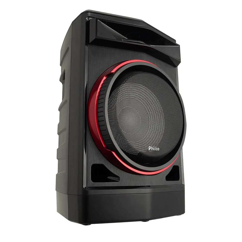 Caixa Acústica Philco PCX7100, Entrada Auxiliar, P2/USB/Flash Lights, Bluetooth 5.0, Rádio FM, 750W RMS, Preto