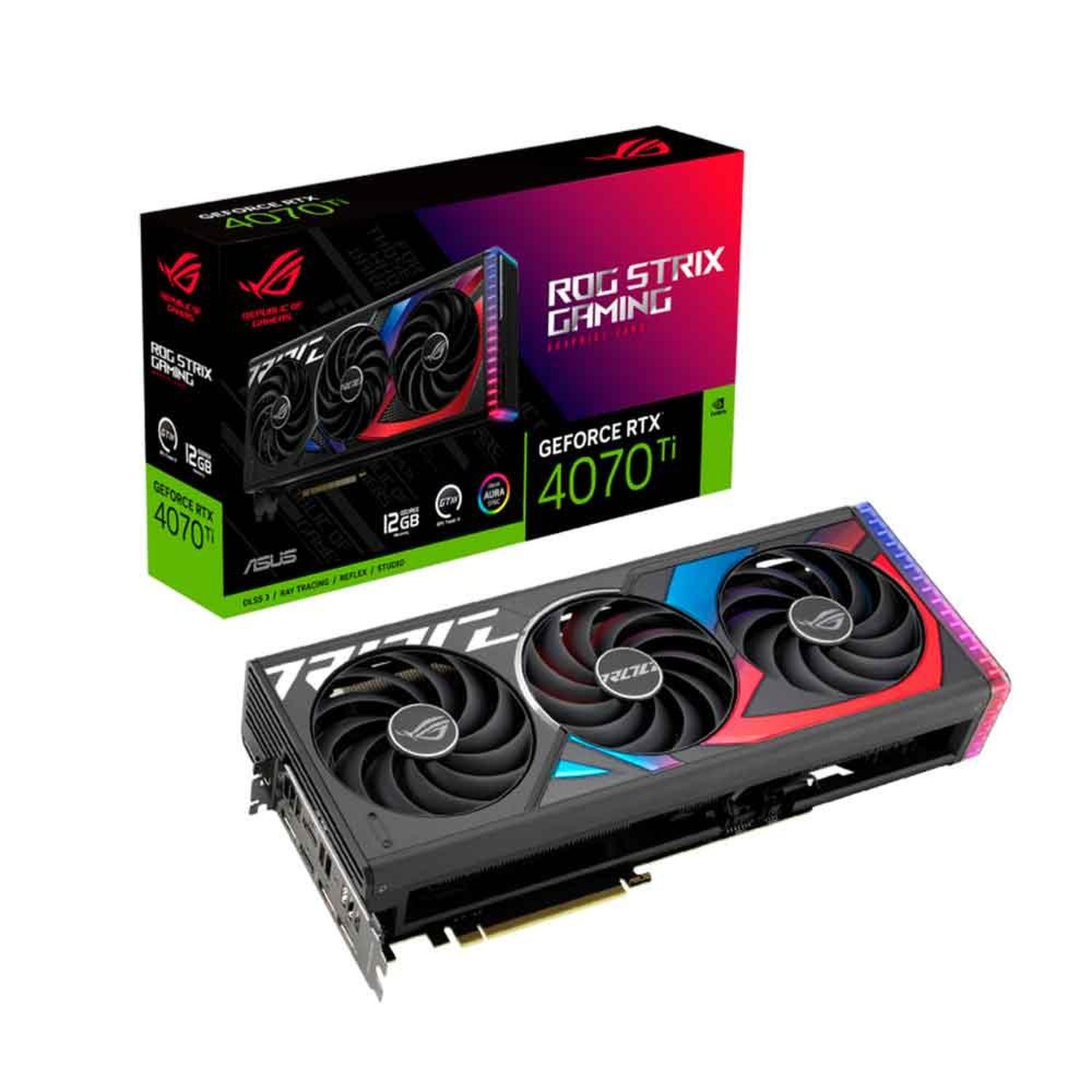 Processador Gráfico Asus Geforce RTX 4070 Ti, 12GB, GDDR6X, ROG Strix Gaming, 192bits