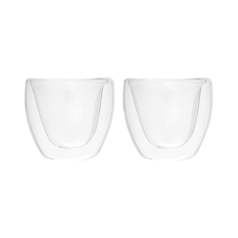 Dupla Copo Coração Parede Dupla Vidro Borossilicato 80Ml Mimo Style