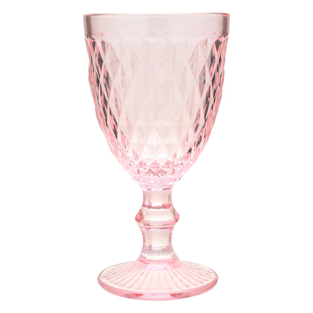 Jogo de 6 Taças de Vidro 320ml Cor Rosa Linha Verre Mimo Style