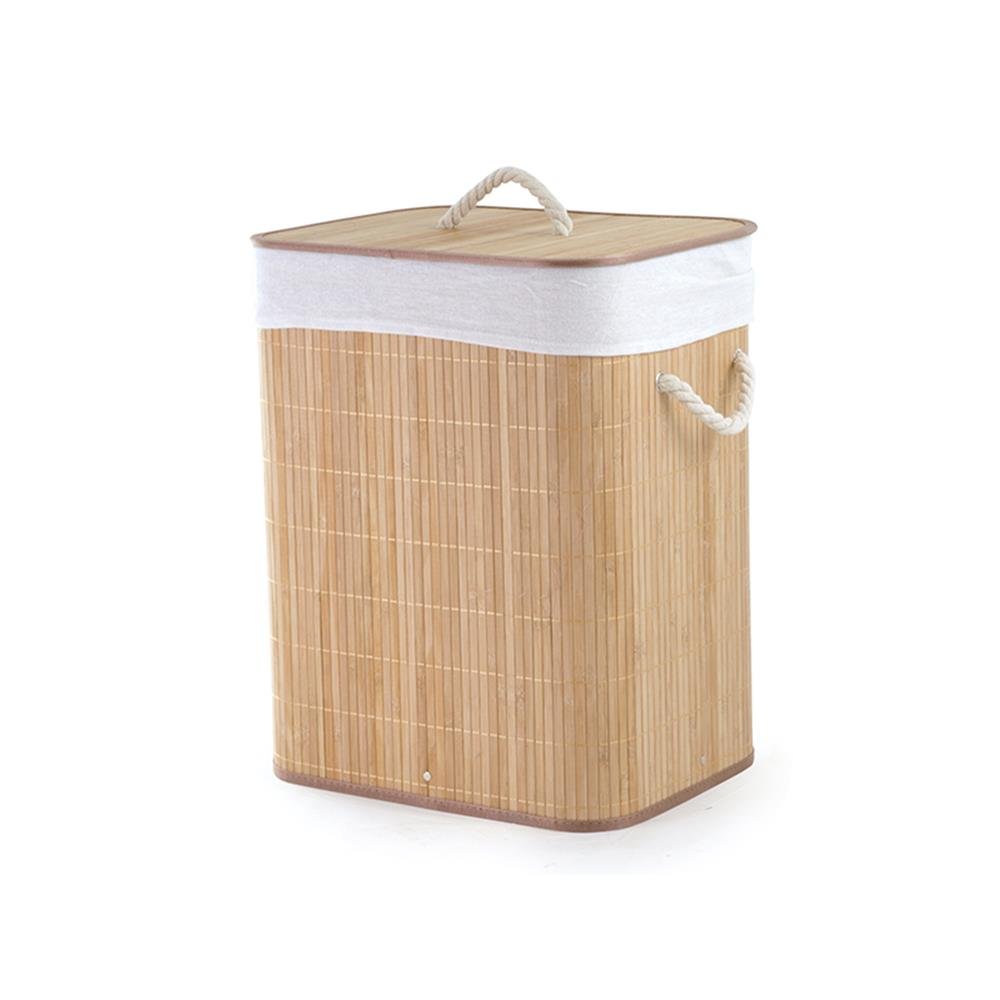 Cesto Roupa Bambu 60L C/Tampa Mimo