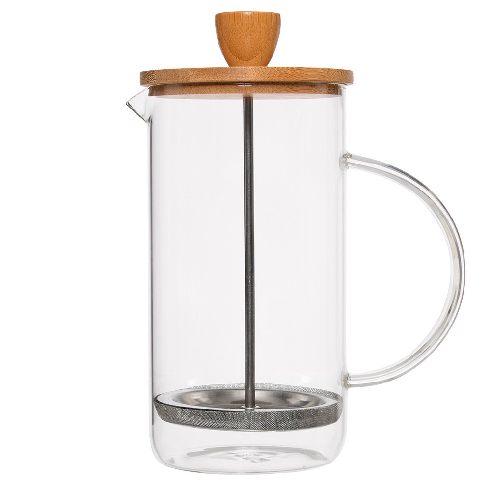 Cafeteira Prensa Francesa 700Ml Com Tampa Bambu E Alça De Vidro Mimo Style
