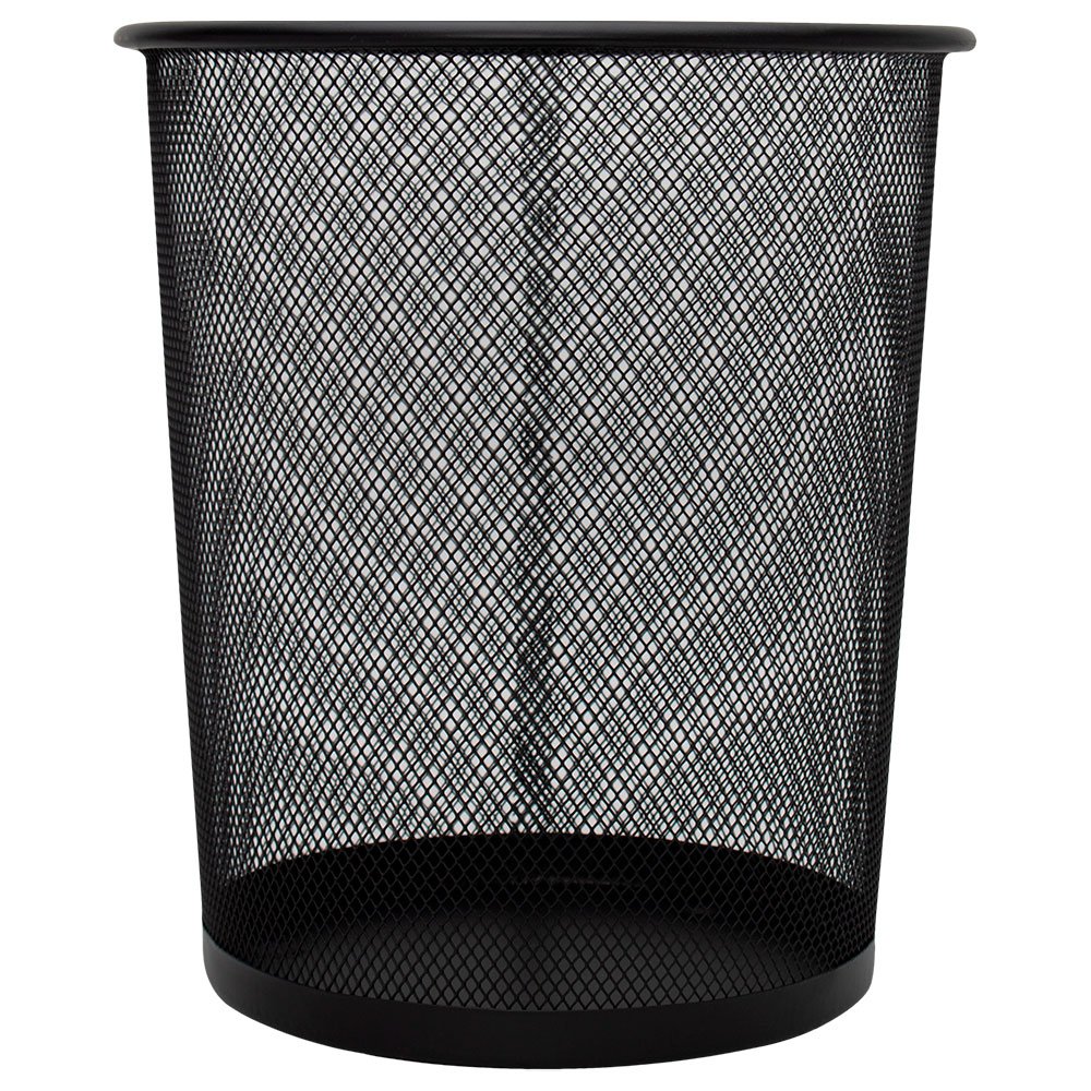 Lixeira Para Escritório Tela Black, 23X26Cm De Metal Preto 9L Mimo Style