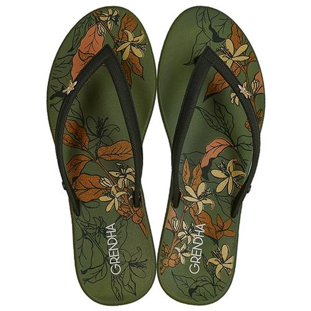 Sandalia Grendha Cacau Cafe Verde Escuro - Grade com 12 pares