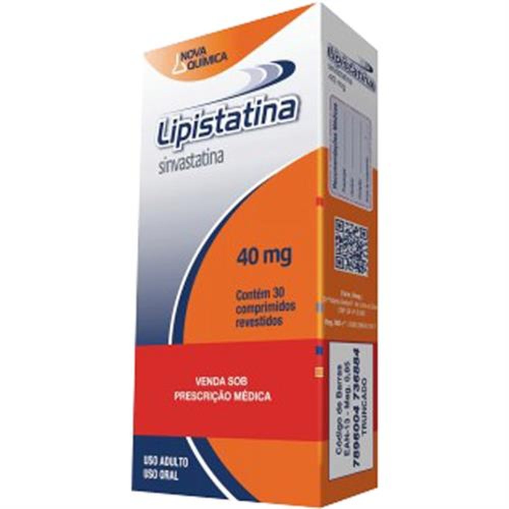 Lipistatina 40Mg Com 30 Comprimido Revestido