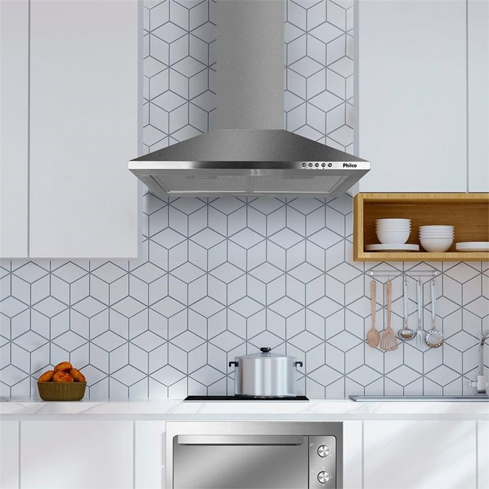 Coifa de Parede 60cm Philco PCO62I Pirâmide Inox, 110V