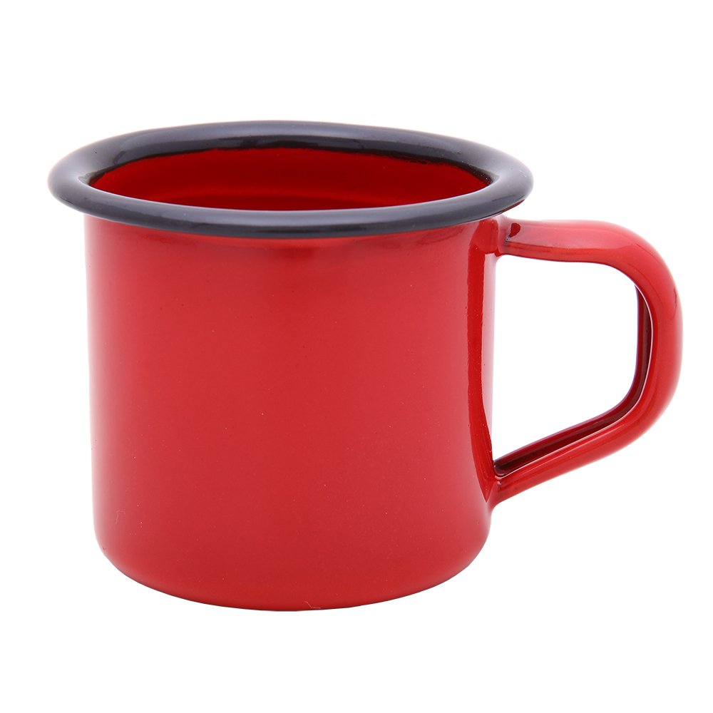 Caneca Esmaltada 670ml Cor Vermelha Ferro Esmaltado Mimo Style