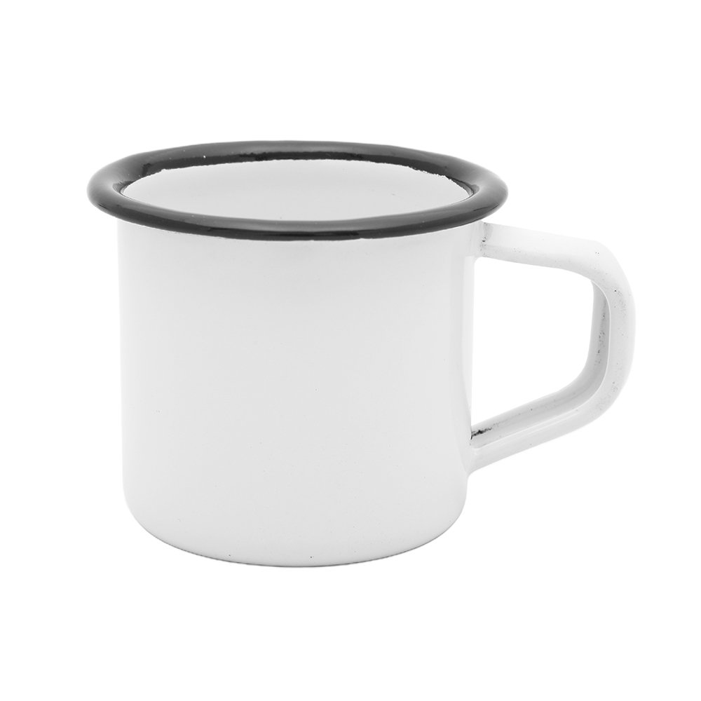 Caneca Esmaltada 670ml Cor Branca Ferro Esmaltado Mimo Style