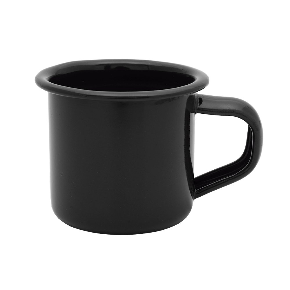 Caneca Esmaltada 670ml Cor Preto Ferro Esmaltado Mimo Style