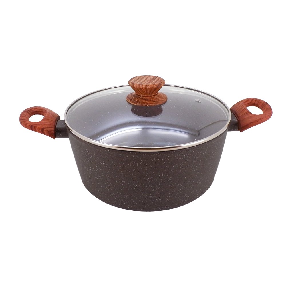 Caçarola Indução Grafito Cook Marrom 20cm Alumínio Revestimento Cerâmico Cabos Soft-Touch Mimo Style