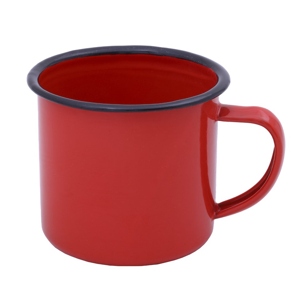 Caneca Esmaltada na Cor Vermelha 360ml Ferro Esmaltado Mimo Style