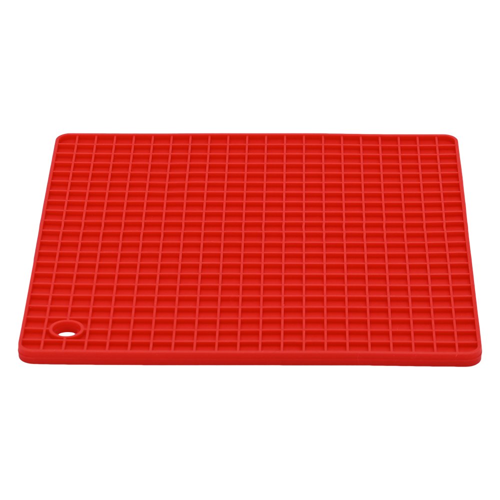 Descanso De Panela De Silicone Quadrado Vermelho Mimo Style