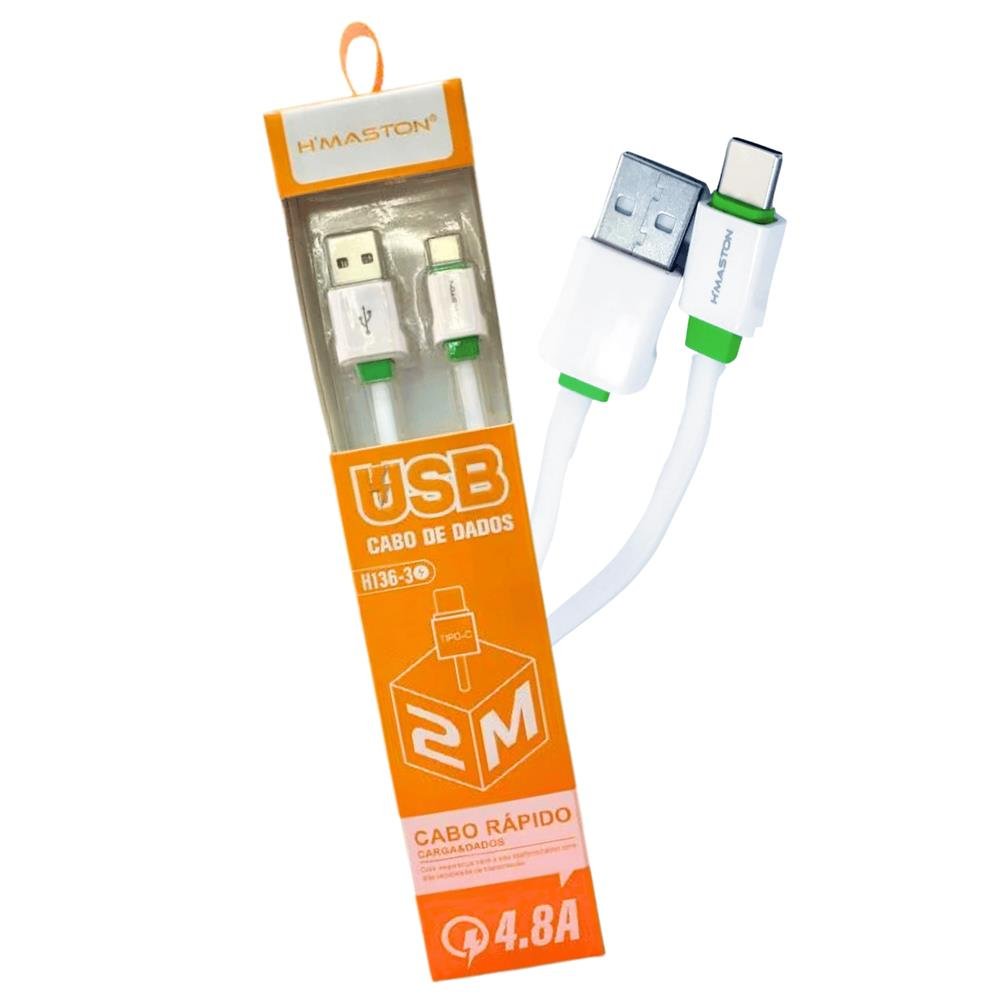 Cabo USB Tipo C 4.8A Max Turbo Hmaston Carregador Transferência Dados