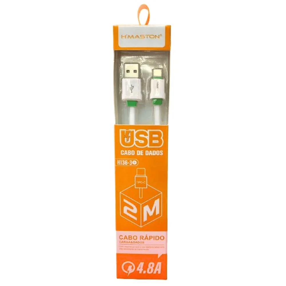 Cabo USB Tipo C 4.8A Max Turbo Hmaston Carregador Transferência Dados