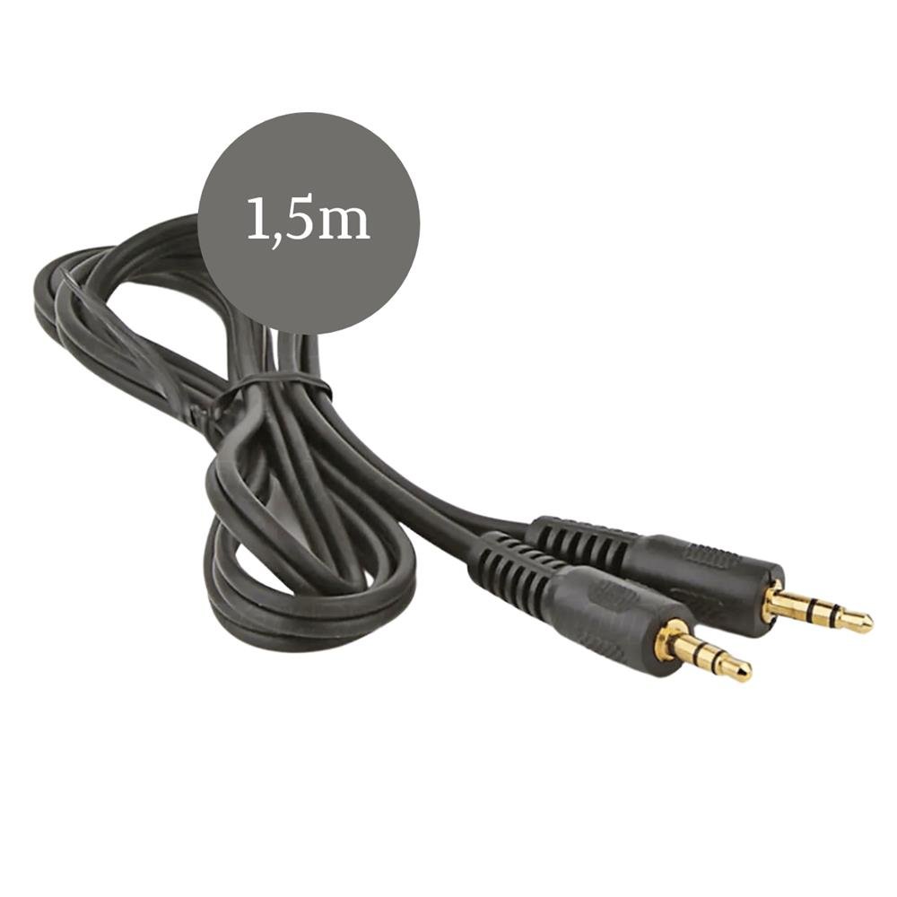 Cabo Auxilar P2 X P2 Macho Som Plug 3,5mm Stereo 1,5 metros It Blue