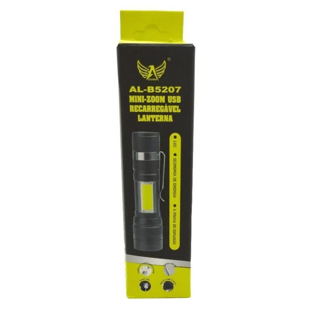 Mini Lanterna Recarregável USB Zoom Potente Portátil