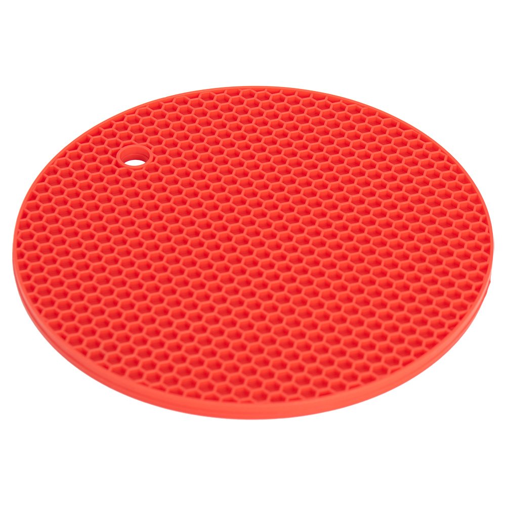 Descanso De Panela De Silicone Redondo Vermelho Mimo Style