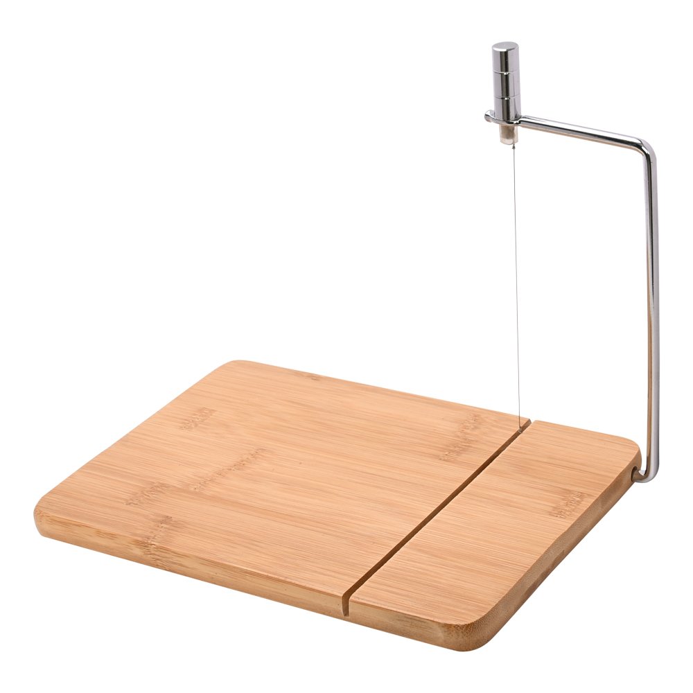 Cortador e Fatiador de Queijo Aço Inoxidável e Base em Bambu Mimo Style