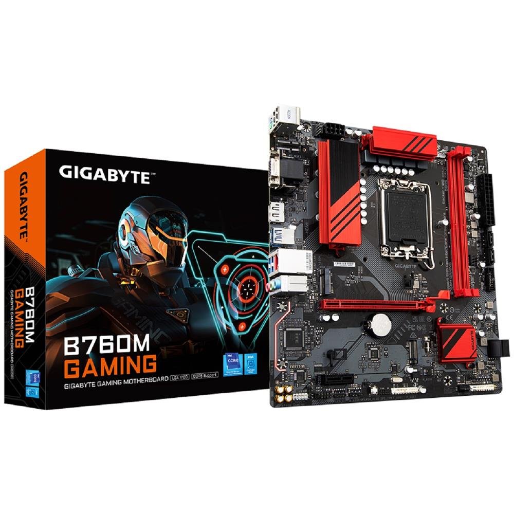 Placa Mãe Gigabyte B760M Gaming, Chipset B760, Intel LGA 1700, mATX, DDR5
