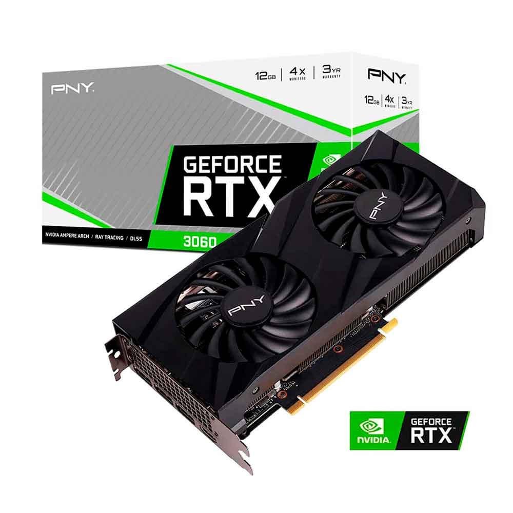 Placa De Video Pny Geforce Rtx 3060, 12gb, Verto, Dual Fan, Gddr6, 192bits - Vcg306012dfbpb1