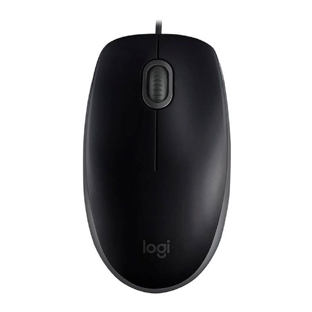 Mouse com fio USB Logitech M110 com Clique Silencioso, Design Ambidestro e Facilidade Plug and Play, Preto - 910-006756