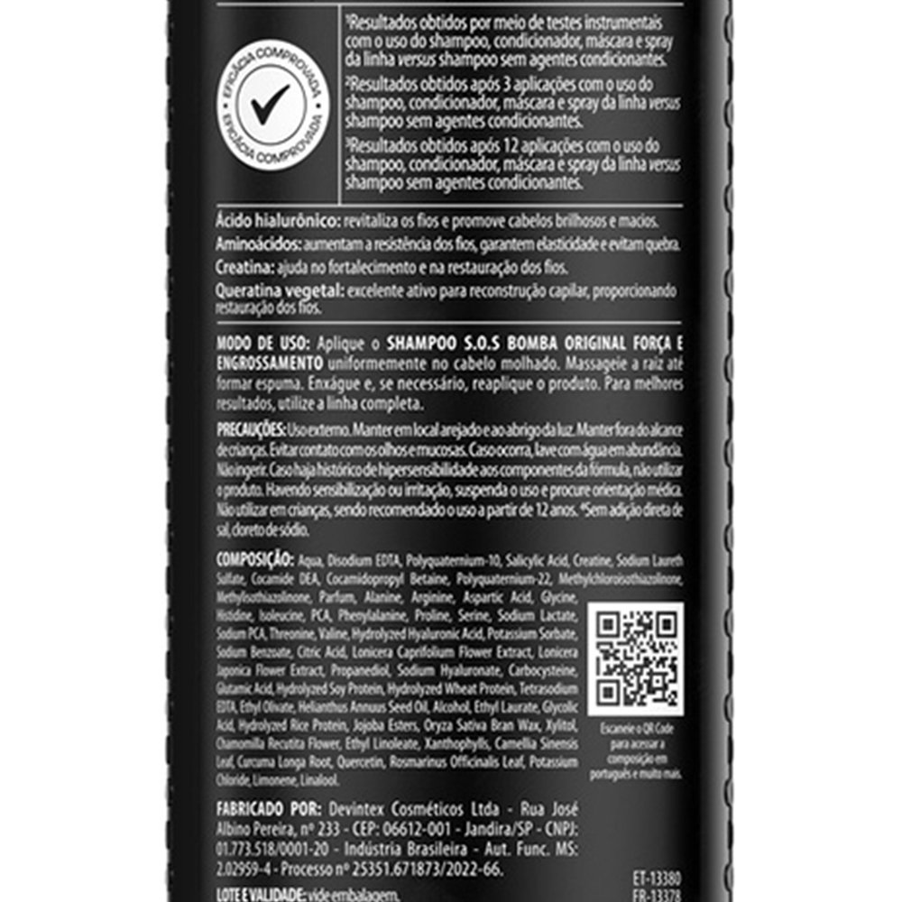 Shampoo Salon Line Bomba Força e Engrossamento 300ml