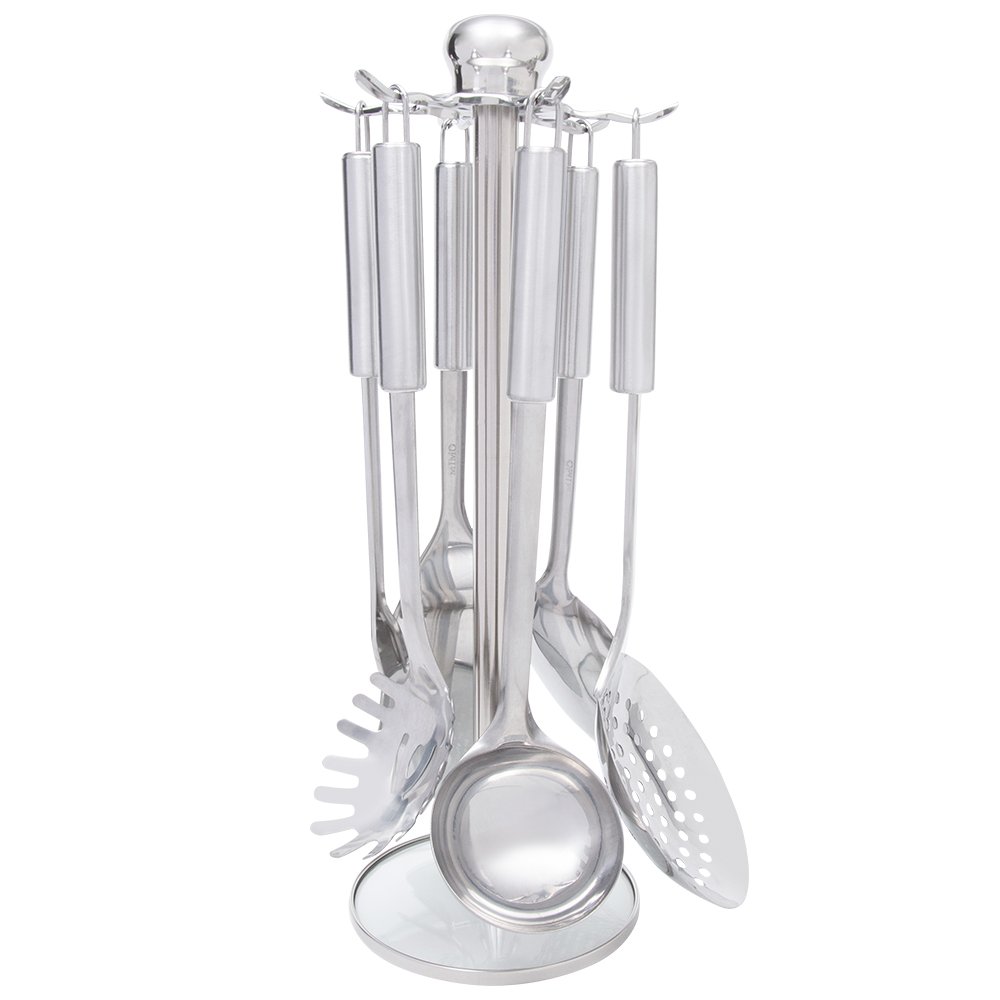 Jogo De Utensílios Com 6 Peças De Aço Inoxidável E 1 Suporte Mimo Style