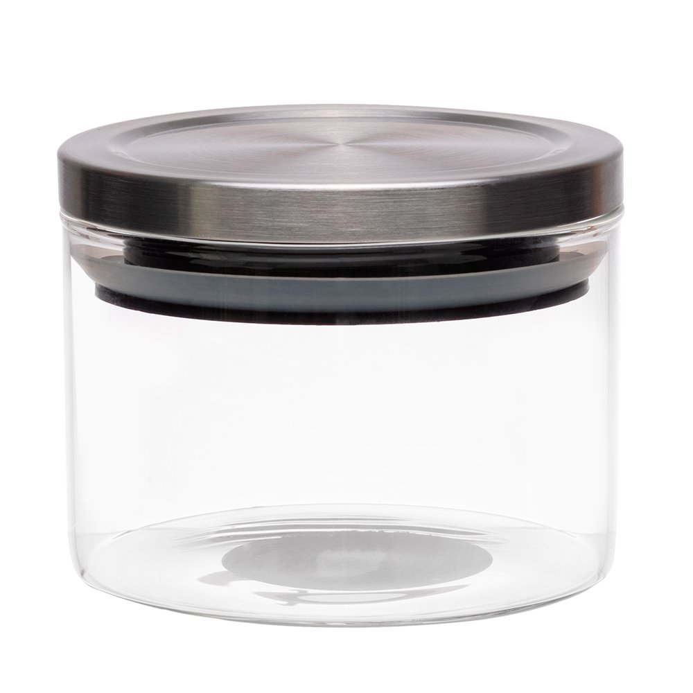 Pote Hermético De Vidro Borossilicato Com Tampa Inox 370Ml Mimo Style