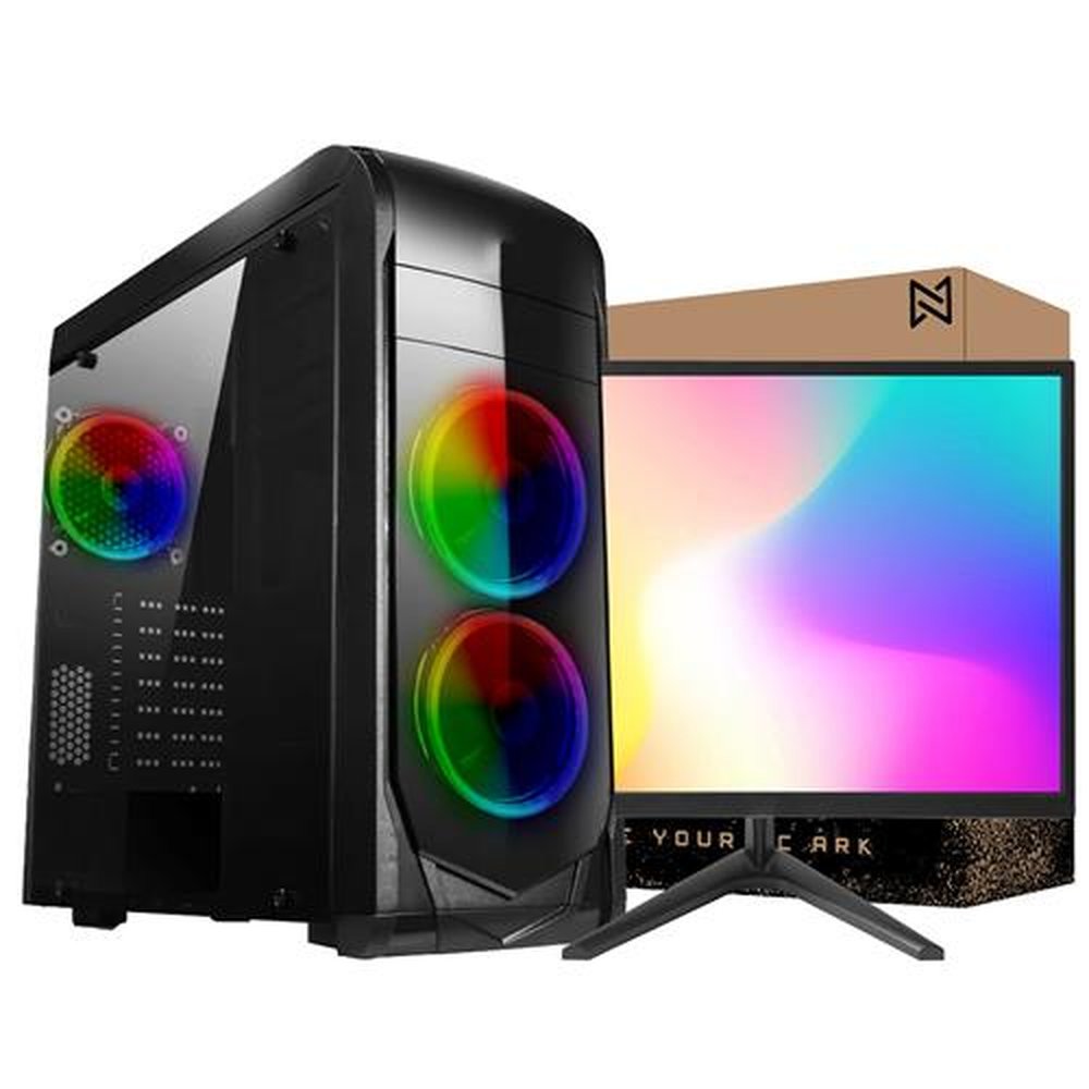 PC Gamer Completo Ark Monitor 20" + Intel Core i7 3770 8GB RX 550 4GB GDDR5 SSD 480GB Windows 10 Pro Fonte 750w