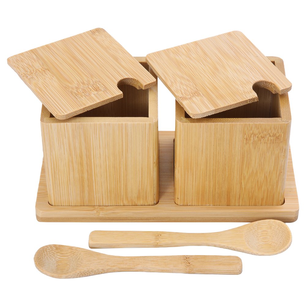 Jogo Porta Condimentos Ecokitchen Com Suporte Bambu Mimo Style