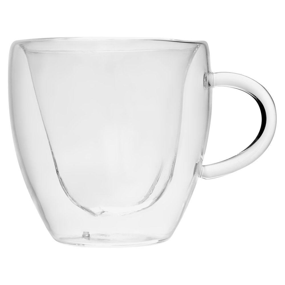 Dupla Xicara Coração Mimo Style Parede Dupla Vidro Borossilicato 250Ml