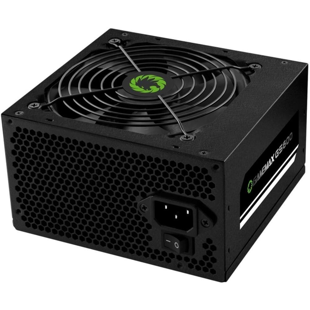 Fonte Gamemax, 600w, 80plus White, Pfc Ativo, Preta - GS600