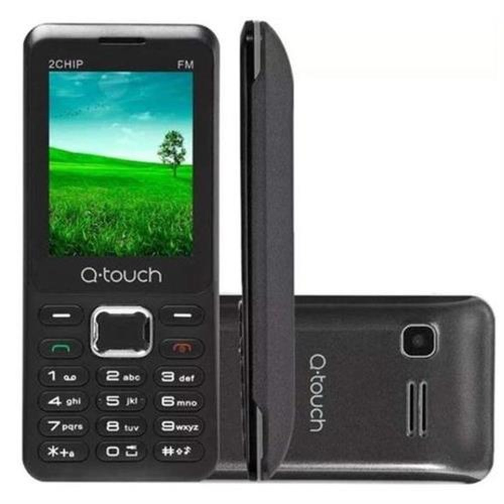 Celular Do Idoso Q-Touch Jam Q11 Tela Grande Dual Chip Lanterna Câmera Botões Grantes + Fone De Ouvido - Preto