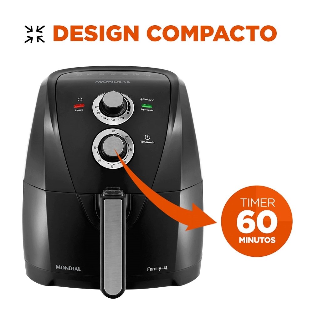 Fritadeira  Air Fryer  Mondial AFN-40-BFS - 4 Litros Preto 220V